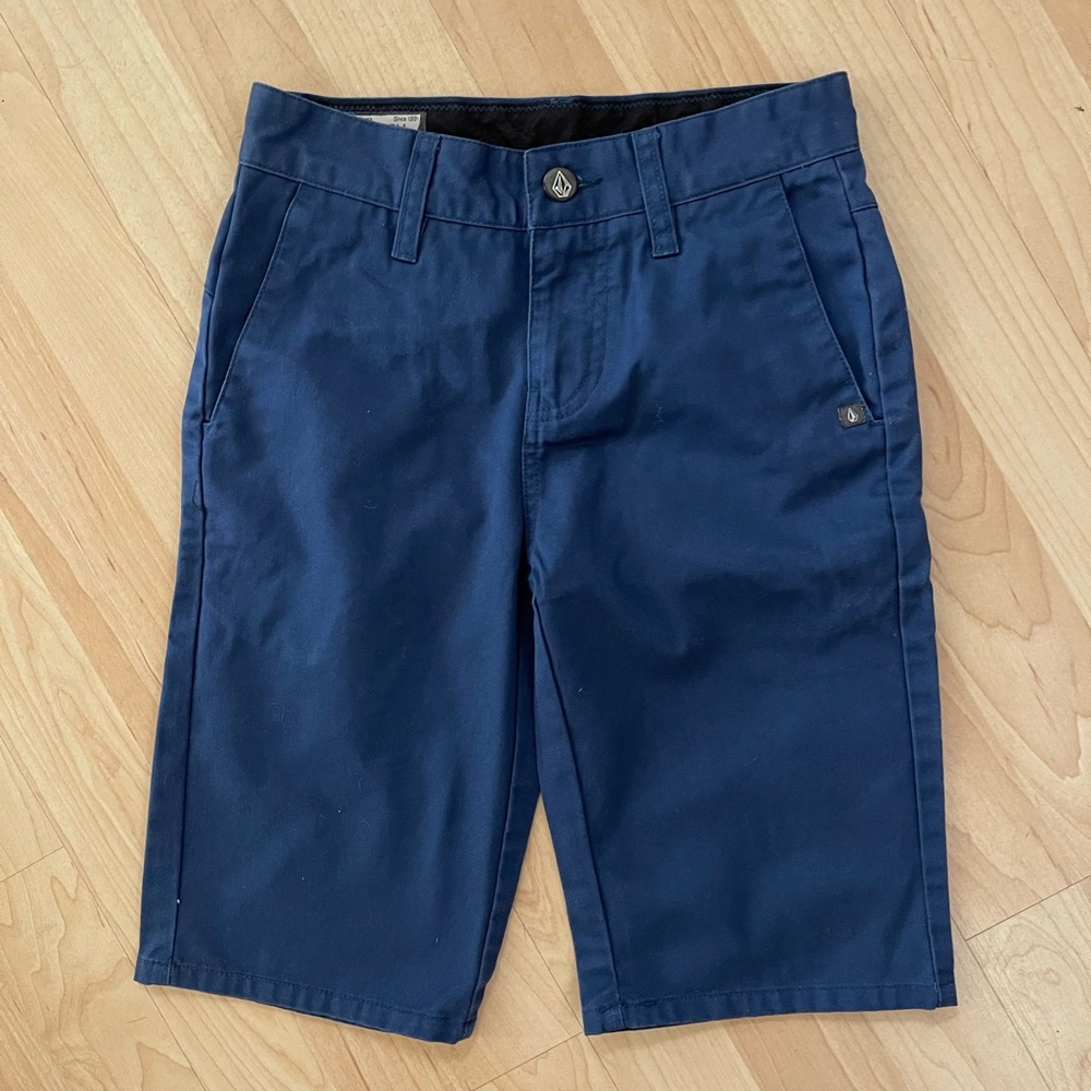 Volcom boys dark blue dress shorts 10 slim